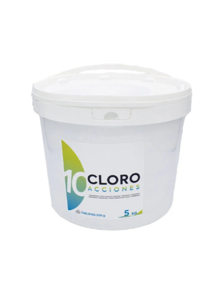Cloro 10 acciones en tabletas · 5 kg