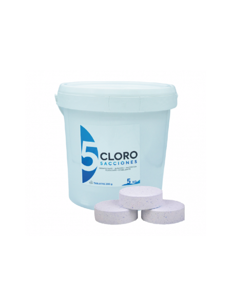 Cloro 5 acciones sin cobre en tabletas - 5 kg