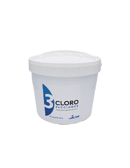 Cloro 3 acciones sin cobre en pastillas - 5 kg