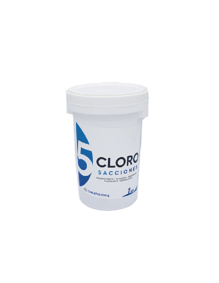 Cloro 5 acciones sin cobre en pastillas - 1 kg