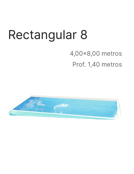 Rectangular 8 8,00 x 4,00 m | Cubiertas a medida para piscina