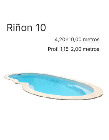 Riñón 10 10,00 x 4,20 m | Cubiertas a medida para piscina
