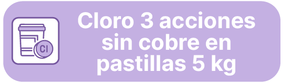 Cloro 3 sin cobre en pastillas 5 kg