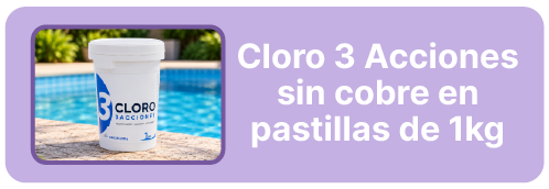 Cloro 3 acciones sin cobre en pastillas 1kg