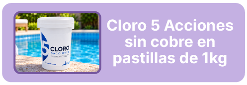 Cloro 5 acciones sin cobre en pastillas 1kg