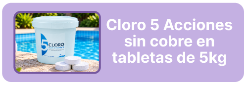Cloro 5 acciones sin cobre en pastillas 5kg