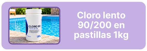 Cloro lento 90/200 en tabletas 1kg